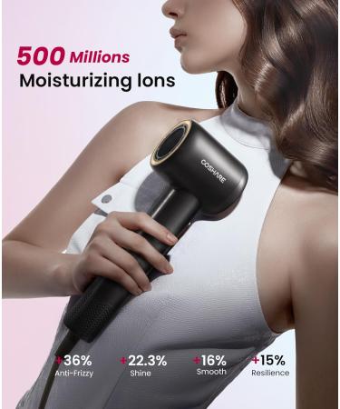 Fast Drying Ionic Hair Dryer - 500 Million Negative Ions Lightweight Low Noise No Damage SuperFlow1 - Perfect for Frizz-Free Luxurious Hair - Buy Online on GoSupps.com