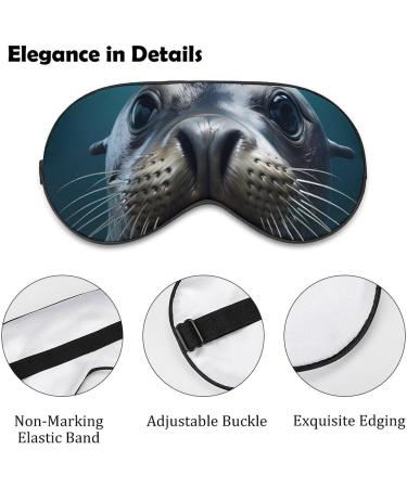 Cute Sea Lion Sleep Eye Mask | Adjustable Light Blocking Blindfold for Men & Women - Best Sleep Accessory - Buy Online on GoSupps.com