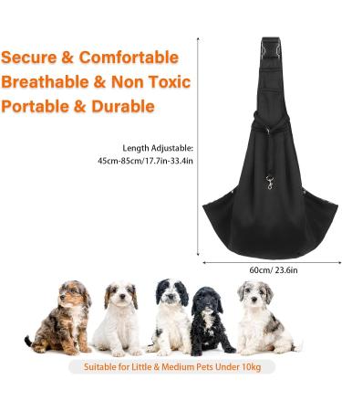 Cooja Pet Carriers for Dogs Puppy Cat Sling for Small Medium Hand Free Walking Outdoor Travel (Black) - Buy Online on GoSupps.com