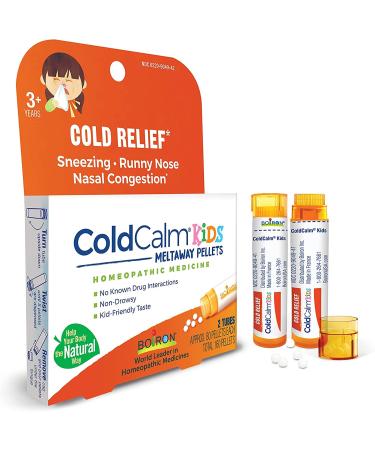 Boiron Coldcalm Kids Pellets for Relief of Common Cold Symptoms Such as Sneezing Runny Nose Sore Throat and Nasal Congestion - 2 Count (160 Pellets)