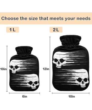 NAANLE Retro Skull Hot Water Bottle - Transparent Hand & Foot Heating Bag for Pain Relief | 1L Heat & Cold Therapy - Buy Online on GoSupps.com