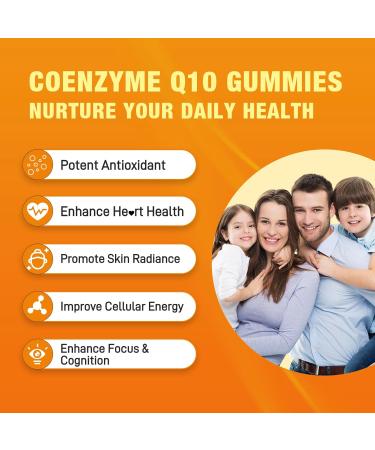 2 Pack CoQ10 Gummies, Plus Omega-3, Vitamin B3 and Zinc, Magnesium, 5X High Absorption Coenzyme Q10 Supplements, q10 for Boost Cellular Energy, Potent Antioxidant & Brain, Peach Flavor, 120 Cts Peach 60 Count (Pack of 2) - Buy Online on GoSupps.com