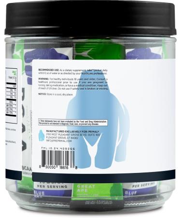 Primal BCAA Variety Pack Blue Raspberry + Great Ape Green Apple Flavored (20 Stickpacks) - 7G BCAA per Serving Branched Chain Amino Acids - Buy Online on GoSupps.com