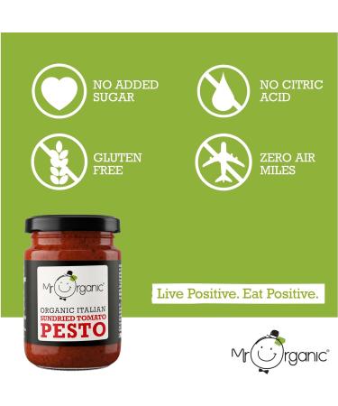 Mr Organic Sundried Tomato Pesto 130g - Authentic Italian Flavor (Pack of 1) - Buy Online on GoSupps.com