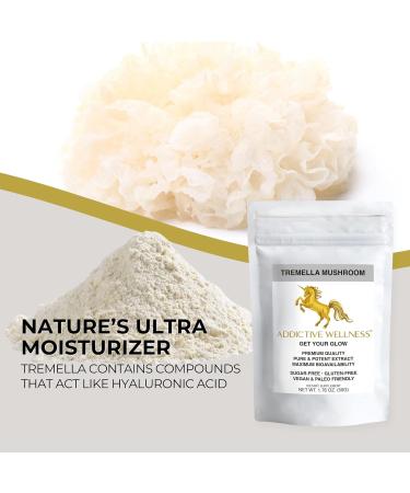 Addictive Wellness Tremella Mushroom Extract Powder Wood Grown Pure & Potent (50 Grams) 1.76 Ounce (Pack of 1) - Buy Online on GoSupps.com
