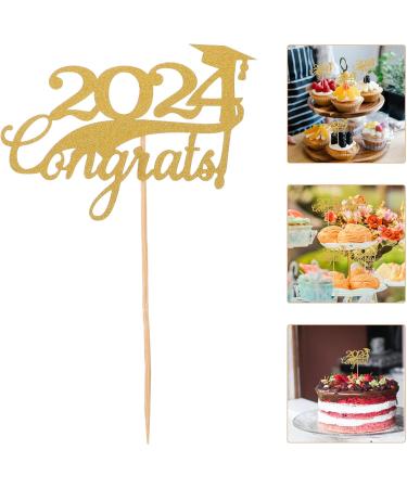 Zerodeko 15pcs 2024 Graduation Cupcake Toppers Glitter Class of 2024 Cupcake Toppers Grad Cap Food Appetizer Cupcake Picks Graduation Party Decorations - Buy Online on GoSupps.com