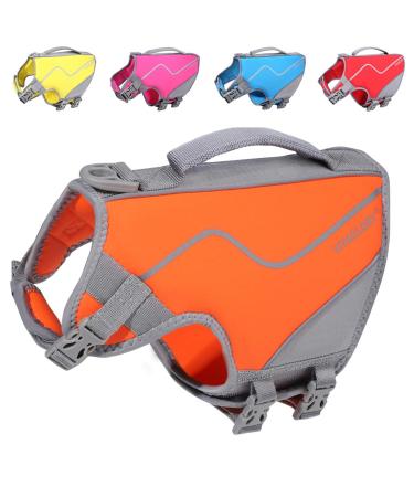 Vivaglory for dogs in a sporty style durable pet security vest comfortable neoprene rescue vests with Velcro fastener orange small s: 46-56cm (chest circumference) orange
