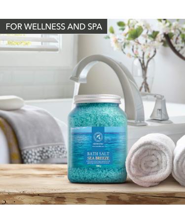 Sea Breeze Bath Sea Salt 46 Oz - Natural Relaxing Aromatherapy for Good Sleep and Calming Body Care - 2.86 Pound Pack - Buy Online on GoSupps.com