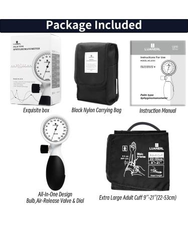 LUANERL Manual Blood Pressure Cuff Adult 9-21 Inches (22-53CM) (Large/XL) - Aneroid Sphygmomanometer with Comfort Cuff for Clinical or Home Use - Buy Online on GoSupps.com