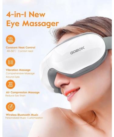 Buy Smart Eye Massager with Heat | Upgraded Bluetooth Heated Eye Mask for Eye Strain & Migraines - Perfect Gift for Men & Women - Buy Online on GoSupps.com