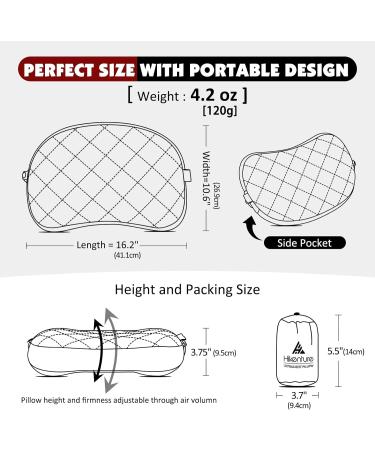 Hikenture Ultralight Camping Pillow - Inflatable & Washable, Neck & Lumbar Support, Portable Blow Up Pillow for Outdoor Travel - Grey 16.2x10.6x3.75 - Buy Online on GoSupps.com
