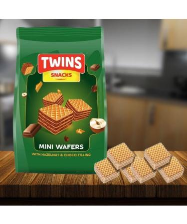 Twins Mini Wafers Cubes Biscuits (150 Gram) - Various Flavoured creamy & crispy Wafers - Crunch Anytime Anywhere - Perfect For TeaTime Snacks (Pack of 6 Hazelnut & Choco Filling) Hazelnut & Choco Filling Pack of 6 - Buy Online on GoSupps.com