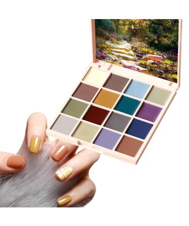 G n rique Solid Gel Nail Polish Cream Gel Nail Polish - 16 Color Gel Polish Manicure Cream Palette - Solid Gel Nail Polish Manicure Glue for Women and Girls Nail Art Design