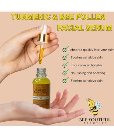 Turmeric & Bee Pollen Facial Serum - Hydrating Face Serum for Dry Skin | Moisturizing Jojoba Oil & Vitamin E | Perfect Gift for Women - 1 OZ - Buy Online on GoSupps.com