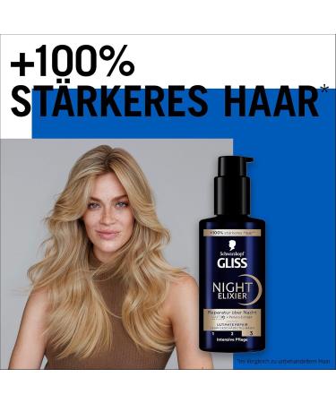 handle Gliss Night Elixier Ultimate Repair 2 x 100 ml hair serum regenerates damaged hair during sleep hair care leaves soft and regenerated hair overnight 100 ml 2er Pack - Buy Online on GoSupps.com