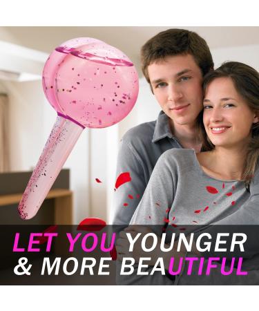 Ice Globes Facial Roller Cold Skin Massagers | Cooling Globes For Face & Neck | Anti-aging Tightening Treatment | Reduce Puffiness | Cooling Facial Tool (Pink) - Buy Online on GoSupps.com