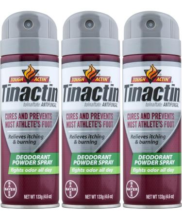 Generic Tnactin Best Itch and Burning Relieves Athletes Foot Antifungals Deodorant Powder Spray (Pack of 3) Grey Top