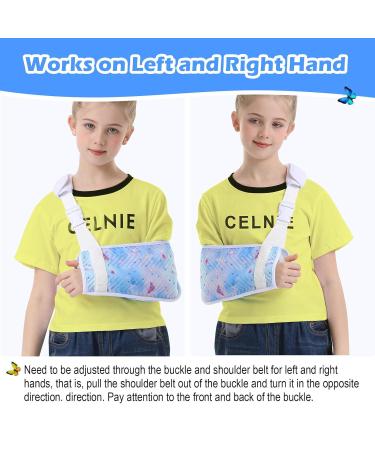 Kids Arm Sling for Shoulder Injury - Removable Shoulder Pad Blue Butterfly Design Medical Immobilizer for Girls (Small - Buy Online on GoSupps.com