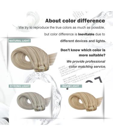 Moresoo Clip-In Extensions Real Hair - Ash Blond & Platinum Blonde - 120g 7pcs 40cm #P18/613 - Premium Quality Hair Clips - Buy Online on GoSupps.com