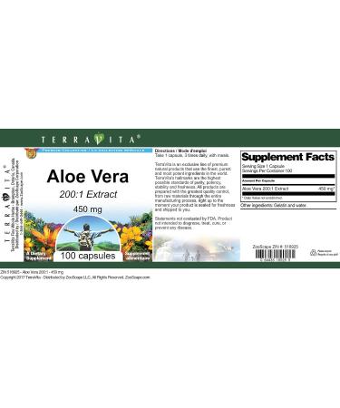 Aloe Vera 200:1-450 mg (100 Capsules ZIN: 518925) - 3 Pack - Buy Online on GoSupps.com