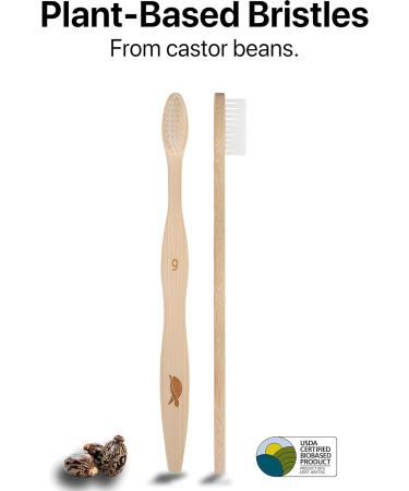 Sea Turtle Plant-Based Bamboo Toothbrushes - Individually Sealed 10 Pack for Adults - Buy Online on GoSupps.com