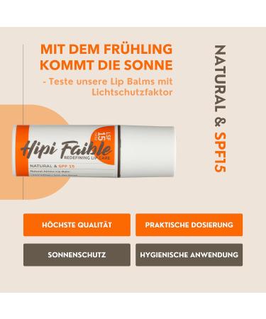 HIPI FAILE Natural Lip Balm with SPF 15 - 100% Natural Lip Care - Made in Germany - 6 ml Pump Dispenser - Buy Online on GoSupps.com