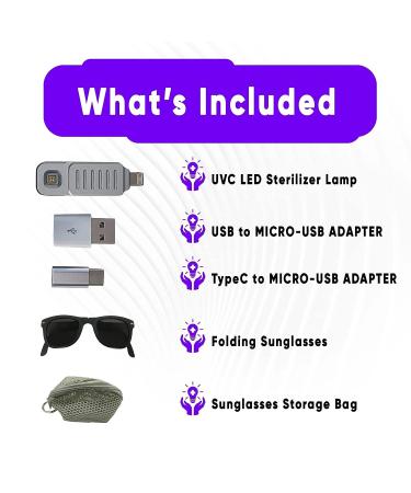 Portable UV Light Co Mini UVC-01 LED Wand - Kills 99.996% of E.coli & Viruses - Travel Home & Office Sanitizer - Buy Online on GoSupps.com