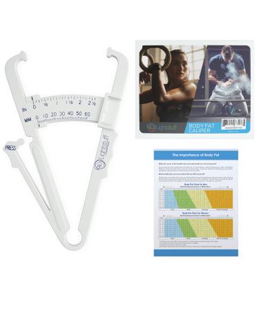 Lightstuff Body Fat Caliper - Skinfold Caliper - Check Your Fat Percentage at Home Without Anyone's Help - Body Fat Charts and Instructions Included