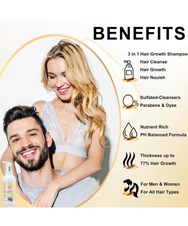 Rice Water Hair Growth Shampoo | Biotin & Rosemary Oil for Hair Loss | Natural Thickening Shampoo for All Hair Types - 10 Fl Oz - Buy Online on GoSupps.com