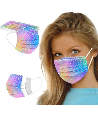 50Pcs Disposable Face Masks for Women with Elastic Ear Loop 3 Ply Breathability Comfort Colors Floral Halloween Mask E-021 - Buy Online on GoSupps.com