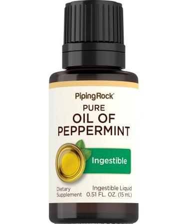 Piping Rock Peppermint Oil | 15 ml Drops | Pure Ingestible Liquid Supplement | Non-GMO Gluten Free