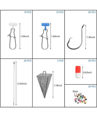 105PCS Saltwater Surf Fishing Tackle Kit with Bait Rigs, Circle Hooks, Floats, and Sinkers - Ideal for Bass Beach Fishing - Buy Online on GoSupps.com