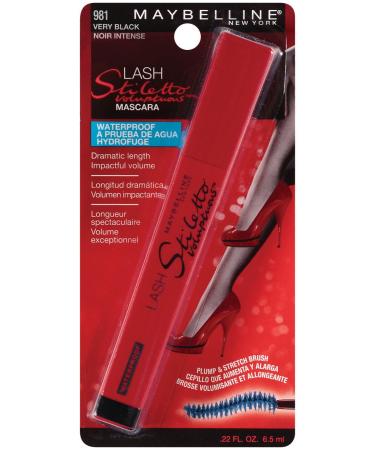 Maybelline New York Lash Stiletto Voluptuous Waterproof Mascara  Very Black 981  0.22 Fluid Ounce