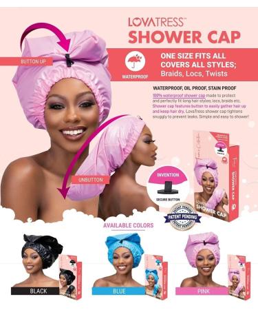 Femi Lovatress Waterproof Shower Cap for Long Hair Styles - Pink - Buy Online on GoSupps.com