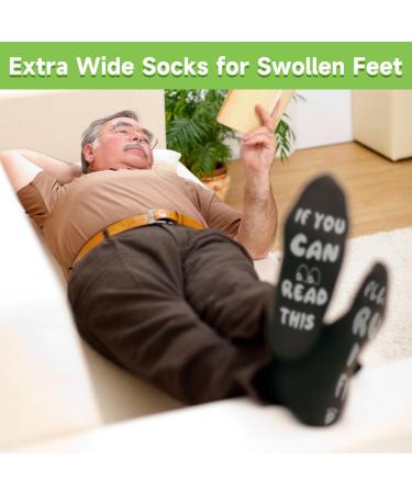 FENGLE Diabetic Socks for Swollen Feet | Funny Hospital Socks with Grips for Men & Women | 4 Pairs - Buy Online on GoSupps.com