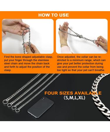 Adjustable Stainless Steel Dog Collar | P-Chain for Walking | Durable Large (L - 59cm / 23.2in) | International Shipping - Buy Online on GoSupps.com