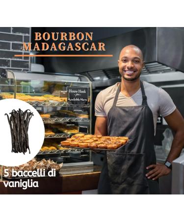 5 Gourmet Bourbon Vanilla Pods from Madagascar 16-18cm 100% Natural Aromatic Fresh and Fleshy - Buy Online on GoSupps.com