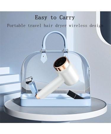 Cordless Ionic Hair Dryer with Hot and Cold Air USB Type-C Charging Blow Dryer Portable Travel Hair Dryer for Women Kids Outdoor Camping Beaches White - Buy Online on GoSupps.com