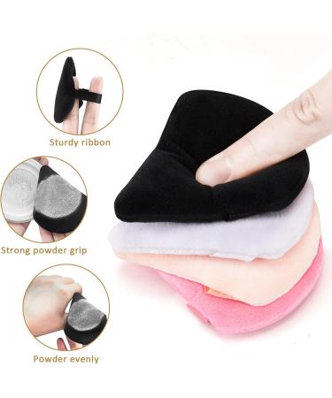 2PCS Velvet Powder Puffs Set for Pressed and Loose Powder - Reusable Makeup Sponge with Strap for Body Foundation - Black&Pink - Buy Online on GoSupps.com