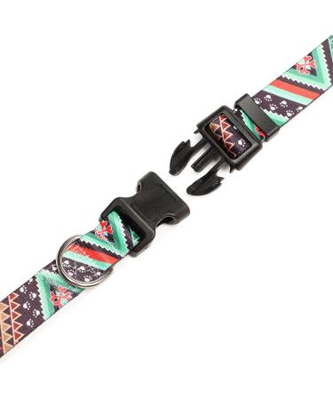 Mercano Adjustable Dog Collar - Soft Nylon Comfortable & Stylish Patterned Collar for Small & Medium Dogs - Ethnic Green (M) - Buy Online on GoSupps.com