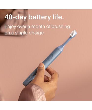 SURI Sustainable Sonic Toothbrush - Eco-Friendly Electric Travel Toothbrush for Adults with Recyclable Plant-Based Head 2 Modes Mirror-Mount & Charging Stand - Morning Waves - Buy Online on GoSupps.com