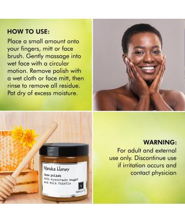 Revitalize Your Skin with Manuka Honey Face Polish - 5oz | Natural Exfoliator with Muscovado Sugar & Milk Thistle | International Shipping Available - Buy Online on GoSupps.com