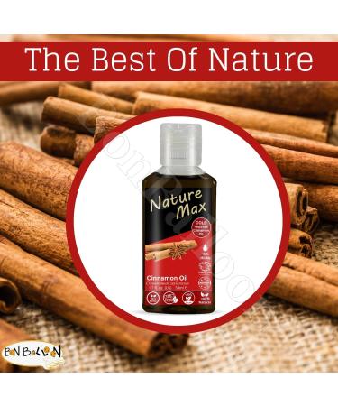 Nature Max Cinnamon Oil Pure & Natural Cold Pressed Concentrated Crude Perfect Fresh For Food Cooking & Body & Hair Non Gmo No Additives Kosher Halal (1 Pack 1.69 oz / 50 ml)  - Buy Online on GoSupps.com