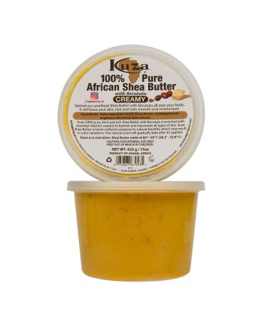 Kuza 100% Pure African Shea Butter with Borututu - 15oz Creamy Moisturizer for Hair, Skin & Nails - Buy Online on GoSupps.com