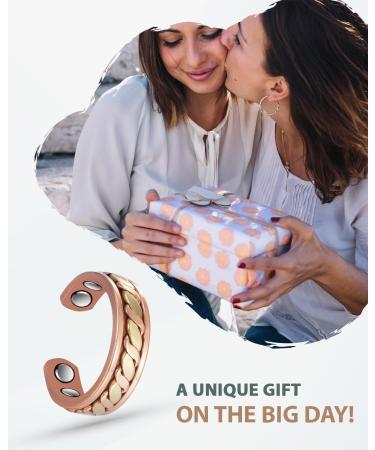 EnerCoppeX Copper Magnetic Ring for Women Lymphatic Drainage Adjustable Ring 3500 Gauss Magnet (CPR-2028RG) - Buy Online on GoSupps.com