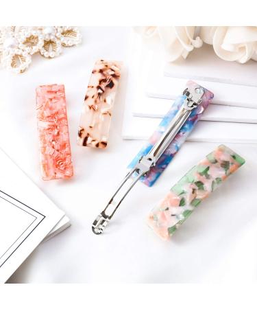 8-Piece Women's Hair Barrettes: Cellulose Acetate Hair Clips - Tortoise Shell French Design - Colorful Patterns - Ideal for Daily Wear - Buy Online on GoSupps.com