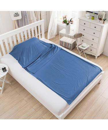 Compact Portable Adult Sleeping Bag Liner | Lightweight Travel Sleep Sheet | Premium Soft Hotel Sleep Sack | Ideal for Camping and Travel | Blue | 82.5 X 63 Inch - Buy Online on GoSupps.com