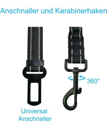 Buy Easeria Dog Car Seat Belt (2 Pieces) - Adjustable 45-83cm for Small & Medium Dogs - Dark Gray - Buy Online on GoSupps.com