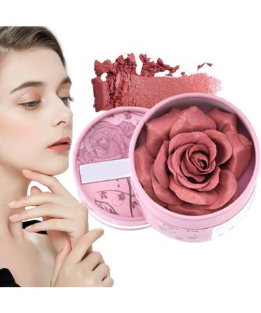 Flower Beauty Blush 3D Blush with rose petals Contour Illuminator Fragrance 35g Pigmented Makeup for DayNight Travel and Events Beige
