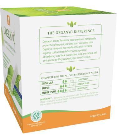 Organyc Organic Tampons Super Plus - Compact 16 Count | Eco-Friendly & Biodegradable - Buy Online on GoSupps.com